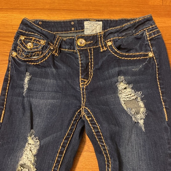 LA IDOL USA EMBELLISHED DISTRESSED SIZE 7 (W30 x L33) - Picture 7 of 11